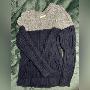 Hollister Knit Pattern Sweater - Blue Gray, Medium